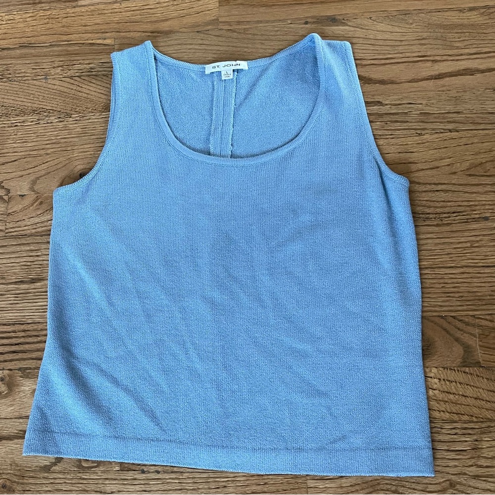 St John Blue Knit Tank